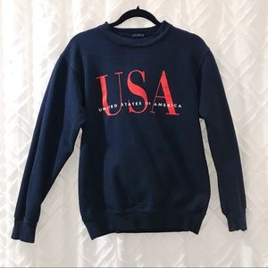 Brandy Melville Navy Blue USA Crewneck